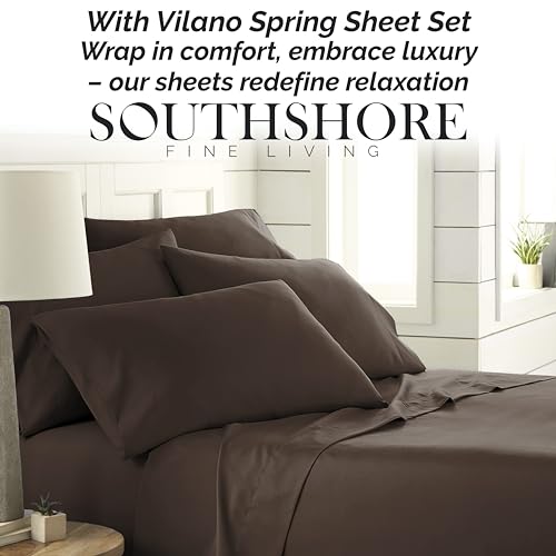 Southshore Fine Linens (TM) Aspen Springs 6 Piece - Extra Deep Pocket Sheet Set - CHOCOLATE BROWN - California King