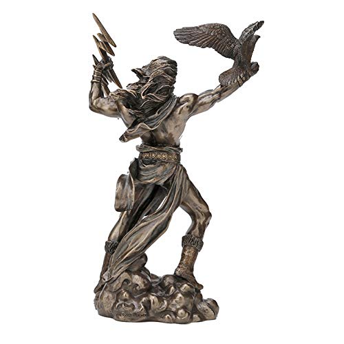 Veronese Design 8 1/2 Inch Greek God Zeus Thunderbolt Strike Cold Cast Resin Antique Bronze Finish Statue Home Decor