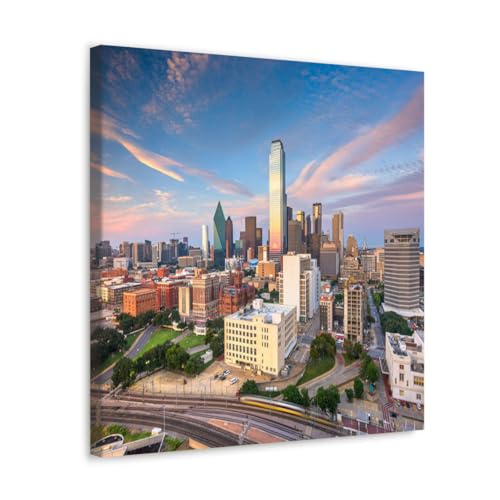 GADGETS WRAP Canvas Gallery Wrap Framed for Home Office Studio Living Room Decoration (17x17inch) - Dallas, Texas