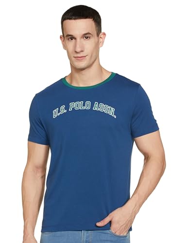 U.S. POLO ASSN. Mens HS Round Neck T-Shirts (UDTSHS0447_Navy_M)