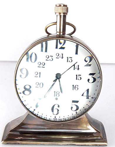 KV Collection Beautiful Antique Style Brass Trophy Table Clock. Exclusive Gifting idea