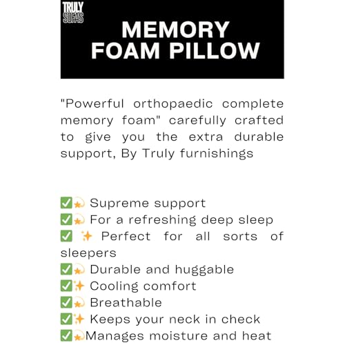 Truly Sofas Orthopedic Powerful Whole Memory Foam Pillow - The Dreamy Blend (24x116x4.5 Inch)