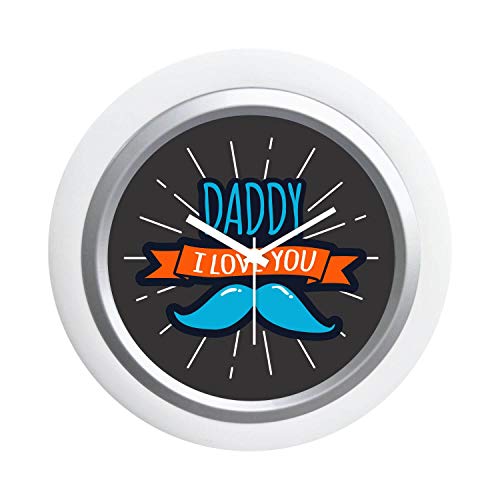 TheYaYaCafe Yaya Cafe 100 Percent Pure Super Dad Desk Clock for Dad - 6x6 inches, Round (White Frame, Unbreakable Flexiglass Cover, Analog)