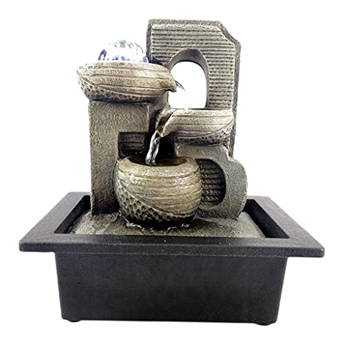 CALANDIS Waterfall Fountains Handmade Zen Meditation Indoor Water Fountain for Home