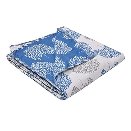 HOMOBITE Dohar Single Bed | 115 GSM | Blanket Single Bed, Dohar, Quilt, Cotton Dohar, AC Blanket, Reversible, Soft Light-Weight Bed Blanket (Design-1, Single)