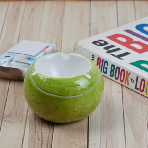 Pakhi Decor Groovy Ceramic Ashtray for Home & Office, Green (10348)