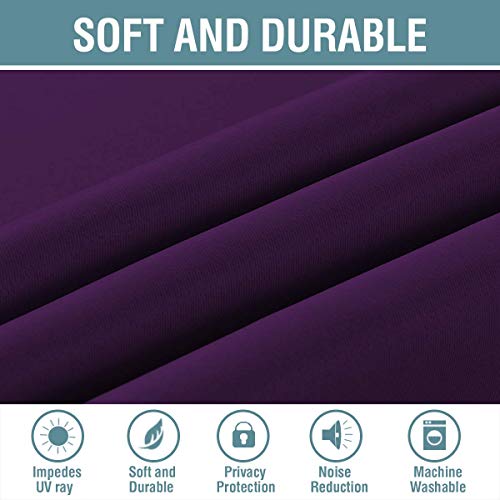 Indiancraft Blackout Curtain for Bedroom or Living Room Darkening Curtains for Door 9 feet Set of 2 Plain Curtains for Long Door (9 ft Purple 2 Piece)