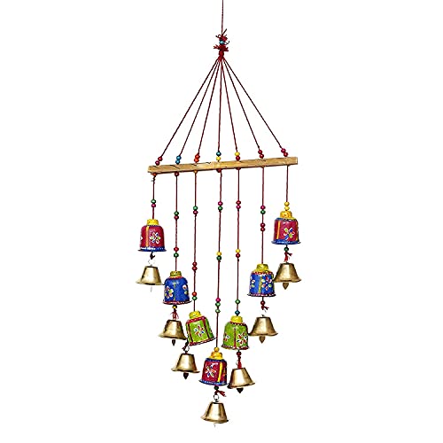 Balaji Trading Company Rajasthani Handicraft Hand Painted Wind Chimes, Windchime for Balcony for Positive Energy, Bell Hanging for Friend and Relative (Hanging Chime, 1)