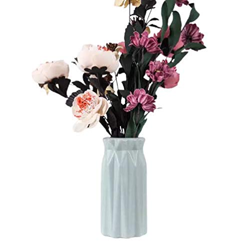 D MARK Unbreakable Flower Vase Simulation Glaze Plastic Vases for Home Decor Light Weight (Plastic, Multicolour)