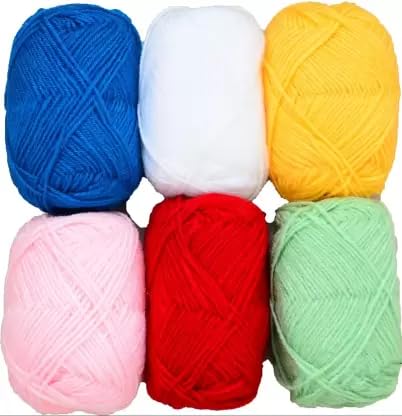 MINSALES Wool Balls Random Colors - Perfect for Mini Knitting and Crochet Project Hand Knitting Art Craft Soft Fingering Crochet Hook Yarn, Needle Knitting (Pack of 24)