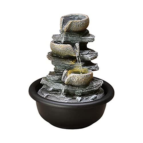 CALANDIS® Indoor Waterfall Fountains Meditation Relaxing Office Decor Desktop Fountain Pan | 1 Tabletop Fountainâ (EU Plug)