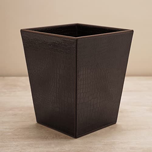 Pure Home + Living Brown Faux Leather Paper Bin