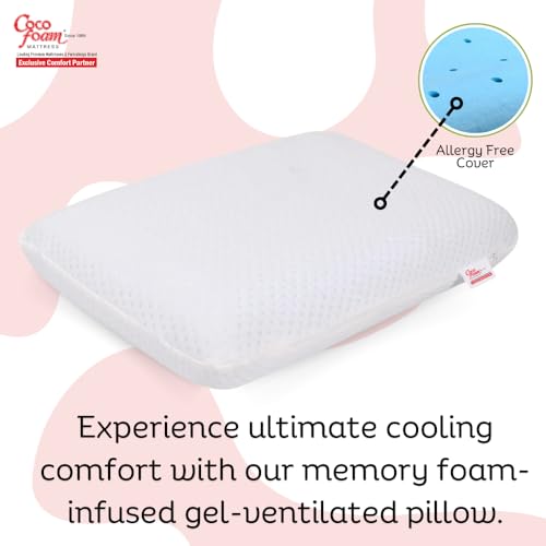 COCOFOAM Orthopedic Gel Infused Ventilated Memory Pillow (Pack of 1 Pillow, White)