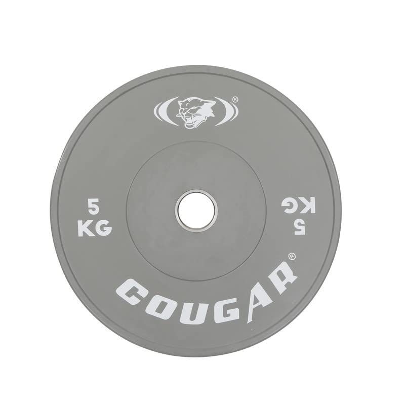 COUGAR ULTIMA STAINLESS STELL (50 MM) INSERT LOW BOUNCE BUMPER RUBBER WEIGHT PLATES PAIR WITH BUSH - 5 KG