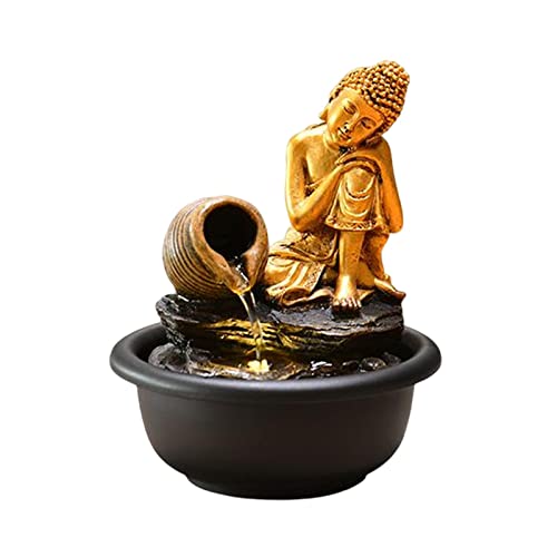 CALANDIS® Tabletop Water Fountain Buddha Statue for Office Farmhouse Birthday Gifts Sleeping Buddha'