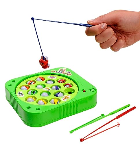 Amitasha Rotating Pond Fish Catcher Game for Kids - 15 Fishes & 3 Fish Catching Rod