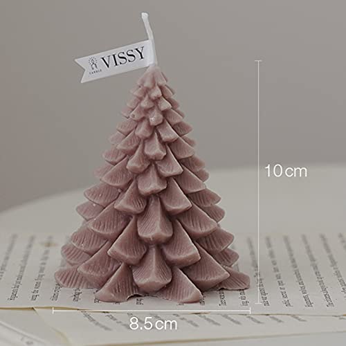 ATORSE® Christmas Tree Wax Scented Candle Creative Curve Home Decor Prop Light Brown