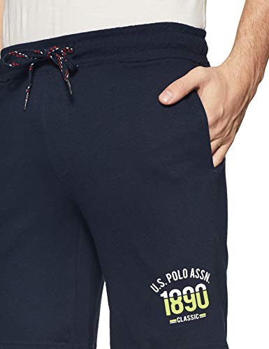 U.S. Polo Assn. Men Comfort Fit Heathered I670 Shorts - Pack of 1 (NAVY M)