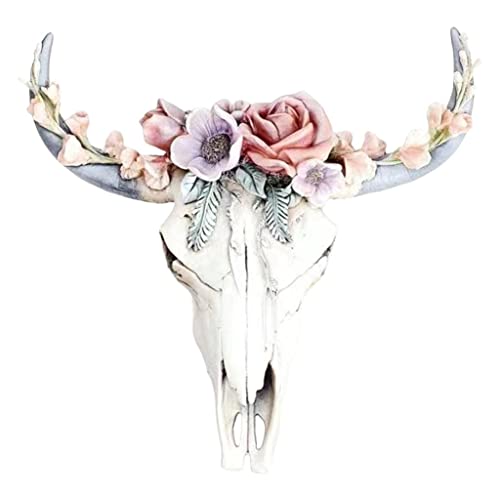 TOG Longhorn Wall Sculpture Vivid Animal Head Artwork Figurines Flower S'|Home & Kitchen| Home decor| Figurines'