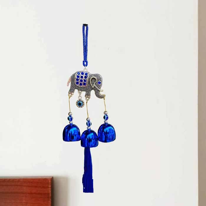 Spillbox Evil Eye Wall Hanging for Home Décor|Nazar Battu| nazar suraksha kavach | Feng Shui|Lucky Eye Hanging|Amulet for Car, Home and Office[Wind Chime] (Elephant)