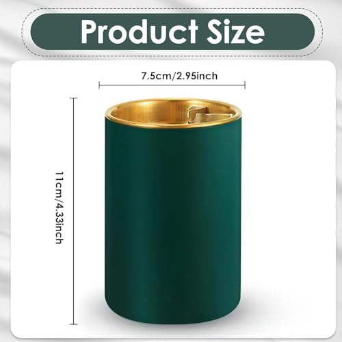 Gopinath Autolink Stainless steel Ash Tray for Cigarette, Stylish Ash Tray for Indoor or Outdoor Use, Ash Tray with Lid & Cigarette Holder, Durable Windproof Ashtray with Funnel Lid