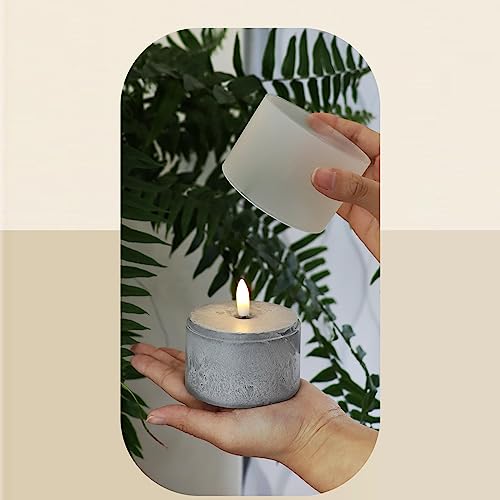 CALANDIS® Flameless Led Candle Crafts Tea Light Candle for Living Room Hallway Bedroom 8Cmx8Cmx20Cm Gold