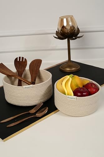 ANWYN Set of 2 Natural Jute braided table organisers