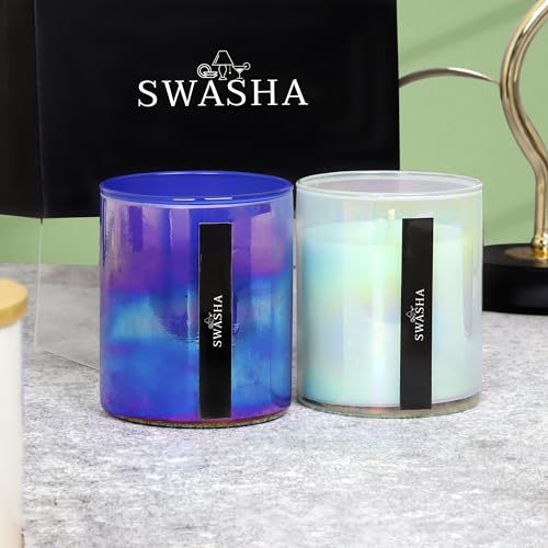 Swasha Scented Candles for Home, Set of 2, Scented Candles for Bedroom, Combo of Lavender-Musk Melon