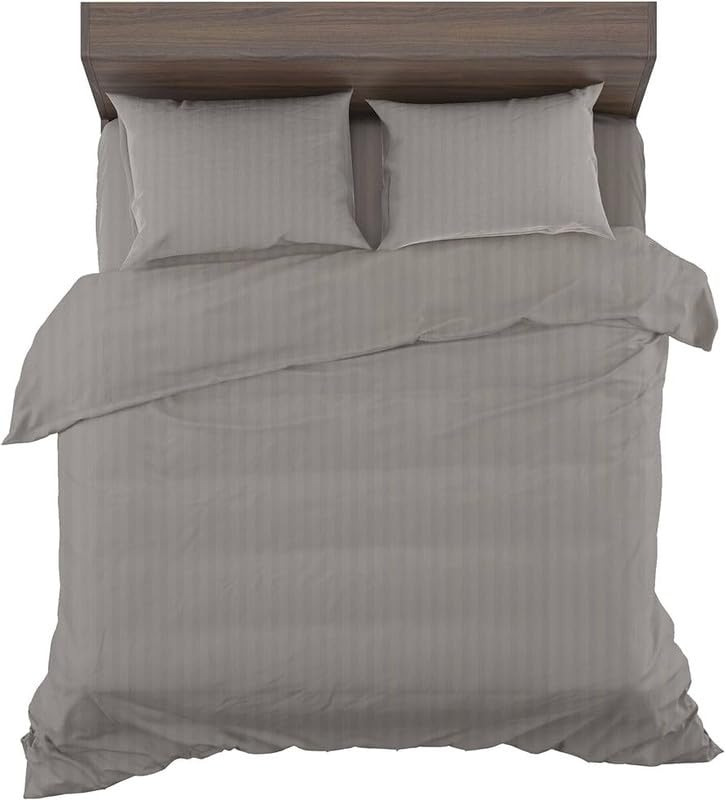 SF SHAKUMBHARI FAB 400 TC Softest Cotton Sateen Finish Solid Bedsheet with Pillow Color - Luxury Hotel Bedding - Queen (90X100) - Solid Grey,Pillow Covers 18x28 Inches