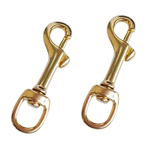 bnf® 2 Pieces Heavy Duty Pure Brass Swivel Eye Bolt Snap Spring Key Ring Hook Clip Buckle for Underwater Scuba Diving Dive Gear Equipment | Water Sports | Scuba & Snorkeling
