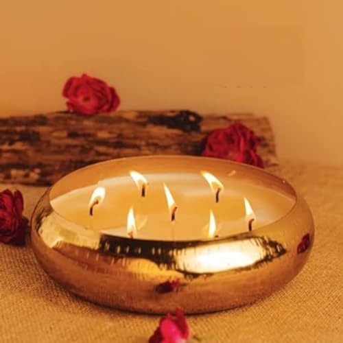 Urli Candle with Wax Set of 3 in Golden Colour