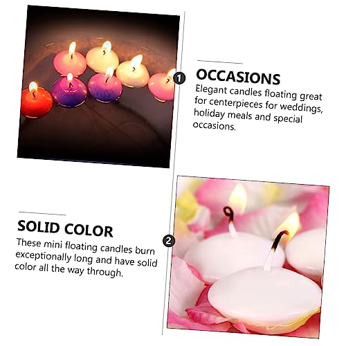 ABOOFAN 24pcs Smokeless Floating Candle Water Candles Paraffin Wax Candles Wedding Candle Candles for Wedding Disc Candles Floating Candle for Wedding Romantic Floating Candle Mini Candle