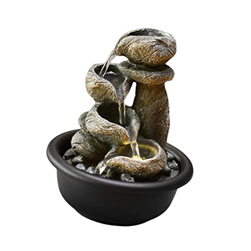 BNF Indoor Waterfall Fountains Mini Waterfall Flowing Water Ornament Waterscape Style A