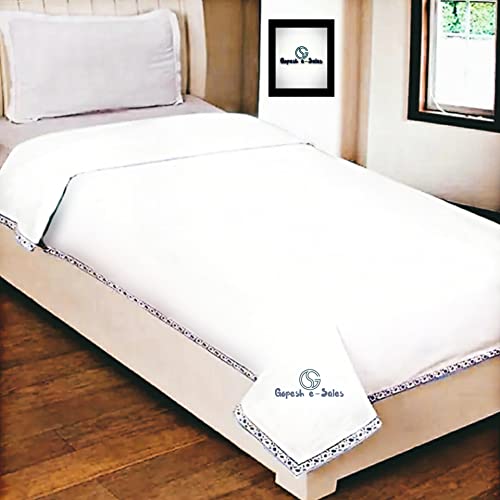 Gopesh e-Sales® Super Soft Brushed Microfiber Organic Cotton Plain Lightweight Single Bed Dohar | Microfiber Cotton Dohar (Pack of 2) White