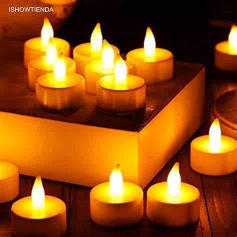 Staren Flameless and Smokeless Decorative Candles for Gifting, House, Diwali, Christmas, Festival, Events (Warm White) (18)