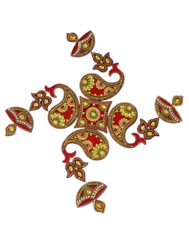 Traditional Diwali Rangoli Decoration for Home, Festive Floor Art