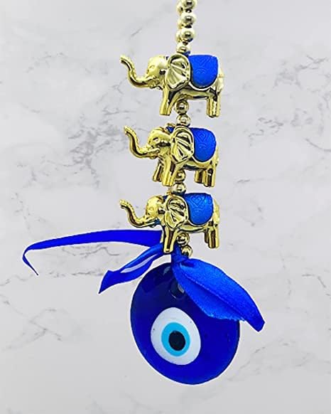 Decorative Turkish Evil Eye Hanging for Home and Office Protection, Good Luck Charm and Prosperity, Interior Wall Hanging Showpiece