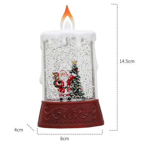 CALANDIS® Led Christmas Candle Snow Scene Decorative Candle for Indoor Festival Window Santa Claus | 1 Led Christmas Candle