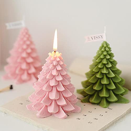 ATORSE® Christmas Tree Wax Scented Candle Creative Curve Home Decor Prop Skin Pink