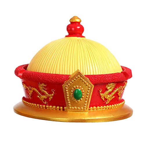 MYADDICTION Chinese Ashtray with Lid Resin Crafts Sculpture for Home Decoration Men Gift Yellow B
