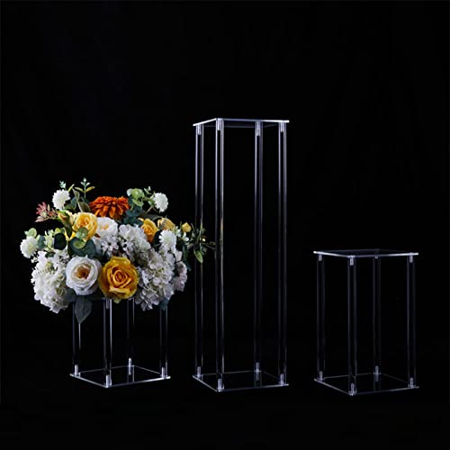 LICHTS Acrylic Vases Wedding Centerpieces Flowers Stand for Party Shelf Desk Decor 80cm x 20cm