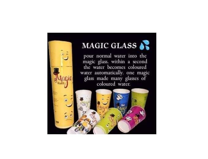 LUCKYMORDEN Reusable Magic Colour Glass for Holi with Magical Colour Changing ITC Paper Reusable Glass to Covert Normal Water into Food Grade Colourful Water in Second (Multicolour)