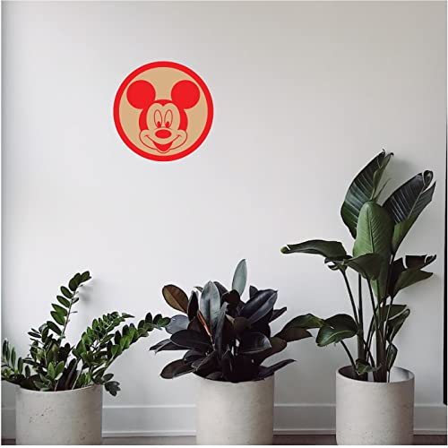 DOTME Cartoon Theme Wooden With Vinyl Sticker Decorative Design Wall Décor For Kids Room Bedroom Home Living Room Hall DIY Art 8 INCH (Red)