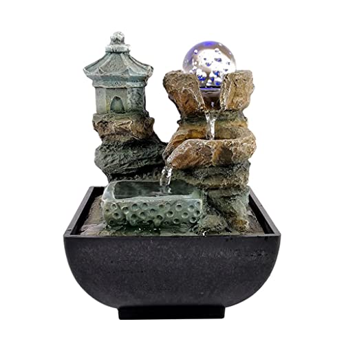 CALANDIS® Water Fountain with Led Lights Desktop Fountain Home Decor Ornament Style 2 | 1 Piece Desktop Water Fountain