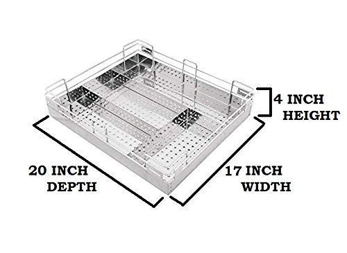 BLOO BASKET Stainless Steel 202 Modular Kitchen Basket Utensil'S Drawer Wired Set Of 6 (Size : 17 Inch Width X 20 Inch Depth) Silver