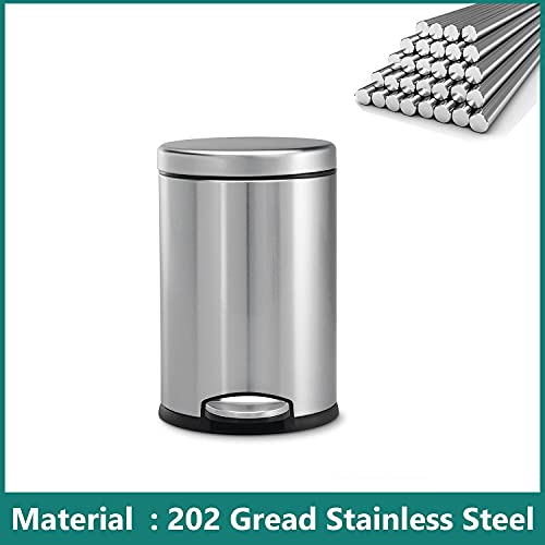 MOFNA Stainless Steel Plain Pedal Dustbin With Buckets (7"X10") (Set Of 2, 5 -Liter)