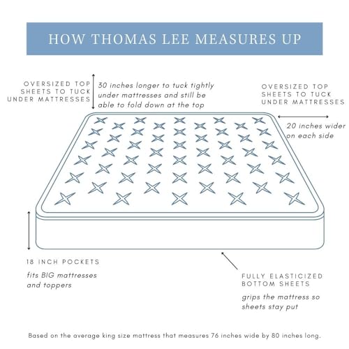 White, Cal King Set : Thomas Lee 100% USA Grown Pima Cotton Luxury California King Sheet Set