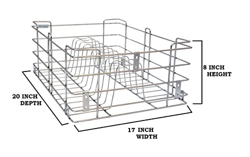 BLOO BASKET Stainless Steel 202 Modular Kitchen Basket Utensil'S Drawer Wired Set Of 6 (Size : 17 Inch Width X 20 Inch Depth) Silver