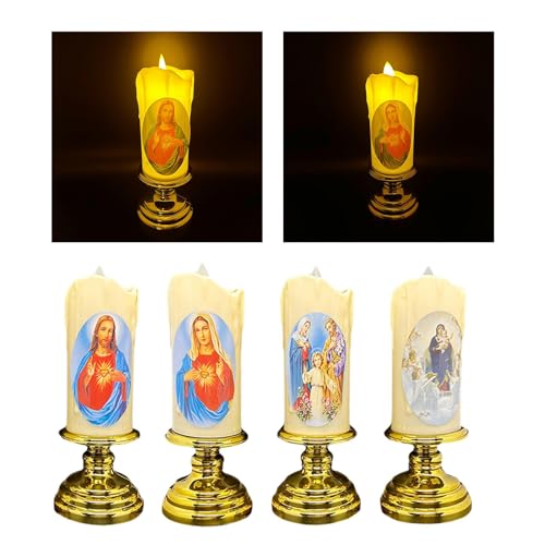 ATORSE® Flameless Electronic Candles Lamp LED Prayer for Larterns Wedding Decoration Jesus