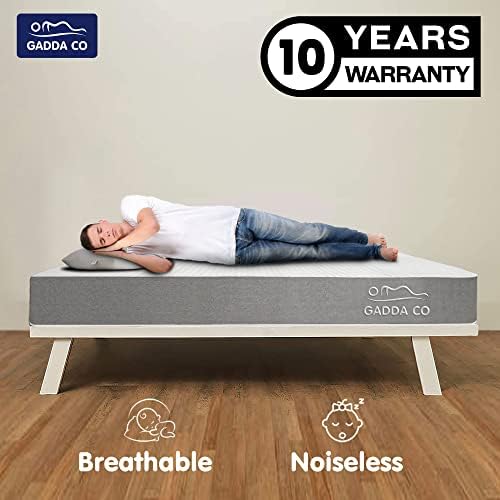 GADDA CO Mattress | 10 Years Warranty | Orthopedic Mattress Double Bed, 6-Inch Bed Mattress, King Size, Hard & Soft Foam for Dual Comfort (White, 6x6.5 feet / 78x72 inches)